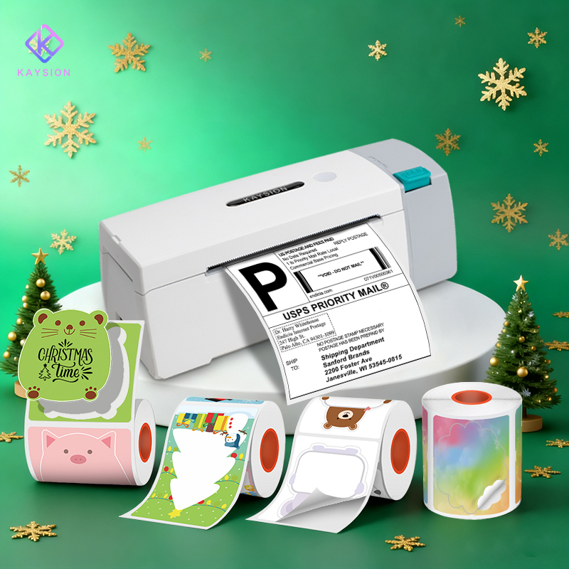 Commercial Printing And Mailing - เครื่องพิมพ์ฉลากความร้อน KAYSION เครื่องพิมพ์พกพาสำหรับพิมพ์พัสดุขนาด 4x6 นิ้ว เชื่อมต่อผ่าน