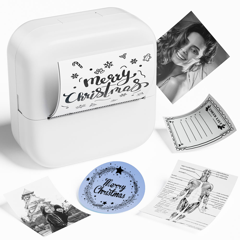 Commercial Photo Printer - Phomemo เครื่องพิมพ์ความร้อนขนาดเล็กพกพา M02X ไร้สาย203dpi พิมพ์ฉลากบันทึกรูปภาพพร้อมสาย USB