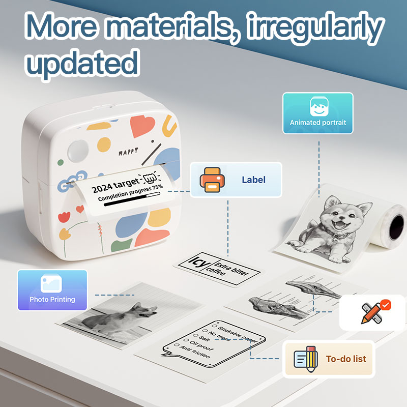 Commercial Photo Printer - เครื่องพิมพ์พกพา DOLEWA D2 Doodle เครื่องพิมพ์กระดาษความร้อน เครื่องพิมพ์สติกเกอร์ฉลาก