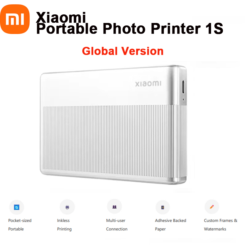 Commercial Photo Printer - เครื่องพิมพ์ภาพพกพา Xiaomi 1s ไร้สายบลูทูธพิมพ์ความร้อน ZINK เทคโนโลยี