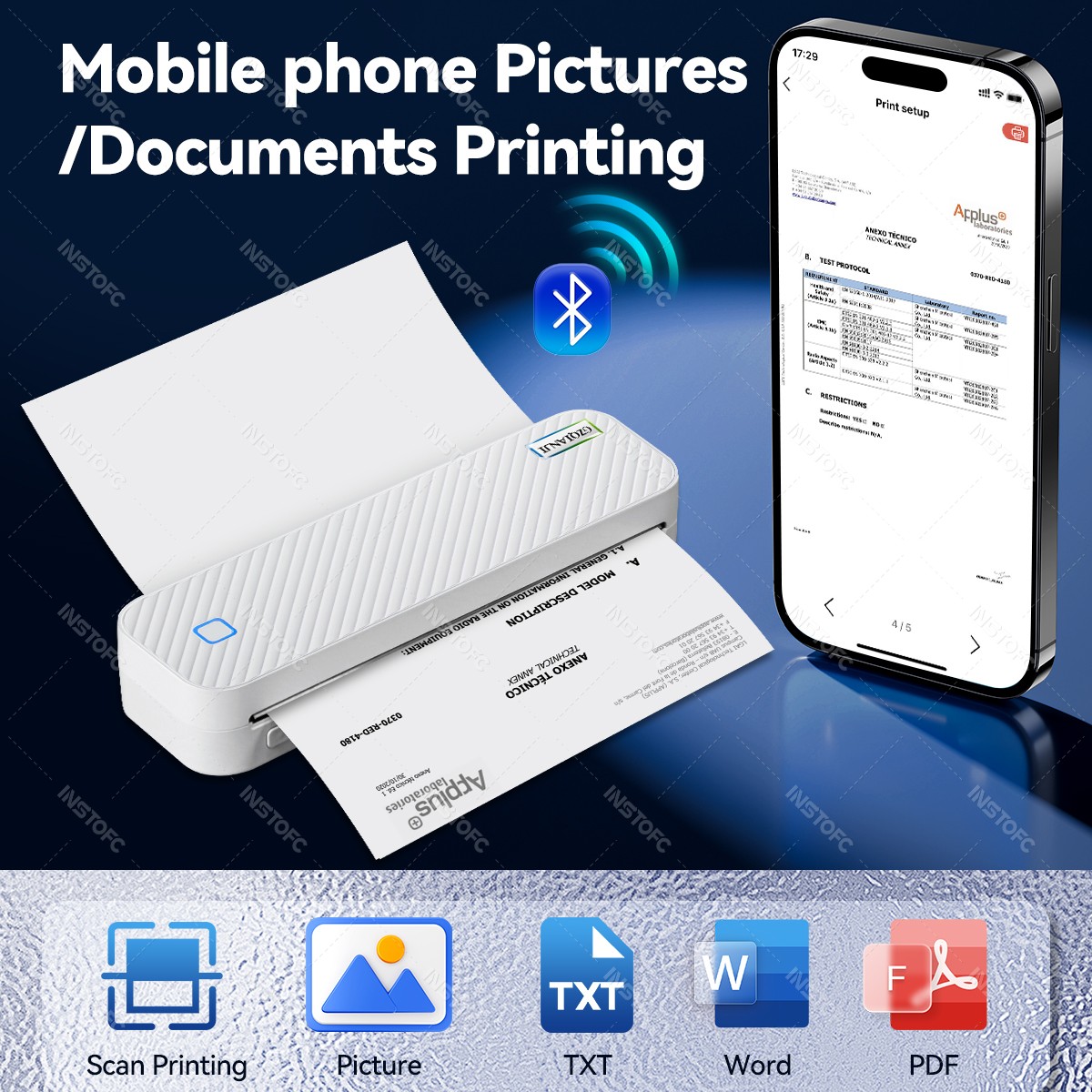 แบบพกพา A4 เครื่องพิมพ์ความร้อ - Commercial Photo Printer บทวิจารณ์และราคา